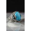 Мужское кольцо из стерлингового серебра 925 пробы с натуральным камнем бирюзой
