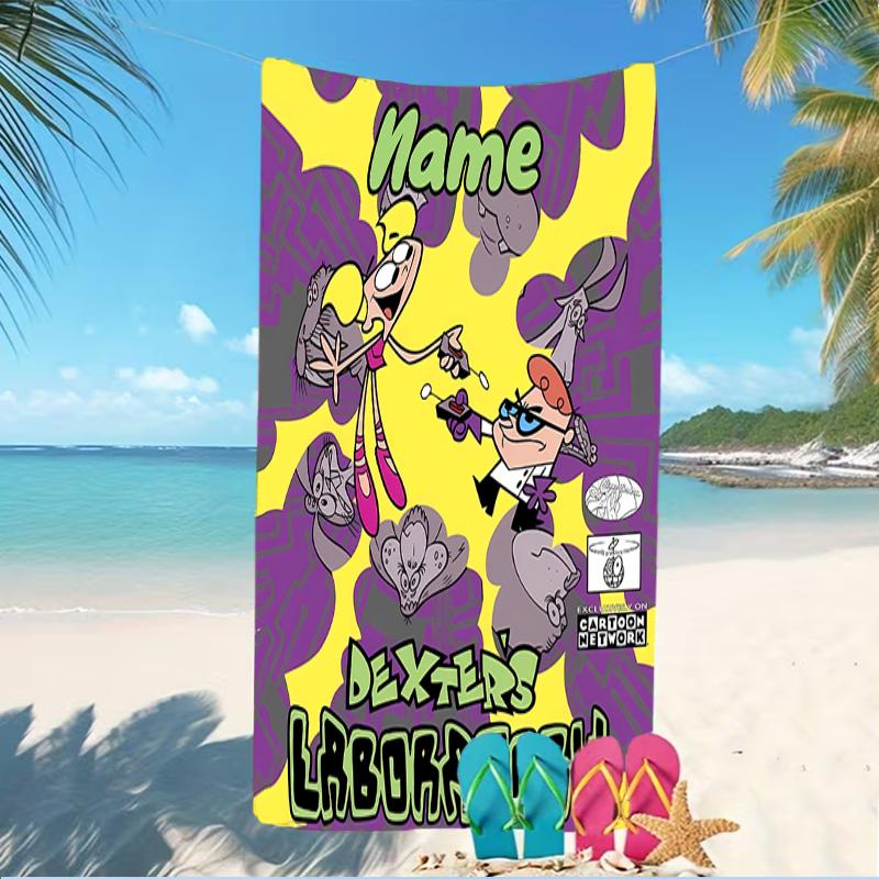 Customizable personalized beach towels Dexter's Laboratory themed designs.Suitable for the beach, yoga, sports;ideal as beach accessories