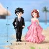 2Pcs Lovers Couple Wedding Miniature Micro Landscape Statue Fairy Garden Decor