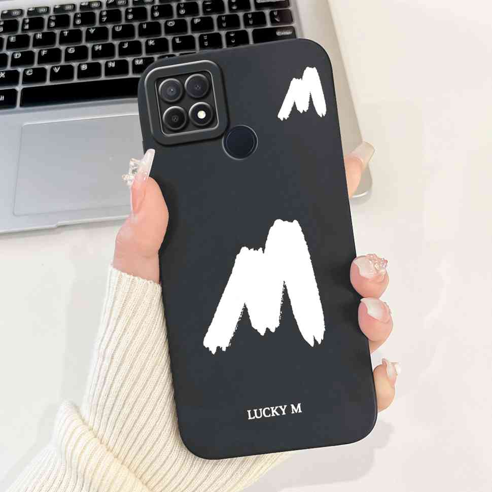 Чехол для Oppo A15 CPH2185 Новый Черный Буквы A-Z Мягкий Силиконовый Ударопрочный Чехол для Oppo A 15S A15s 6.52" CPH2179 Корпус Телефона