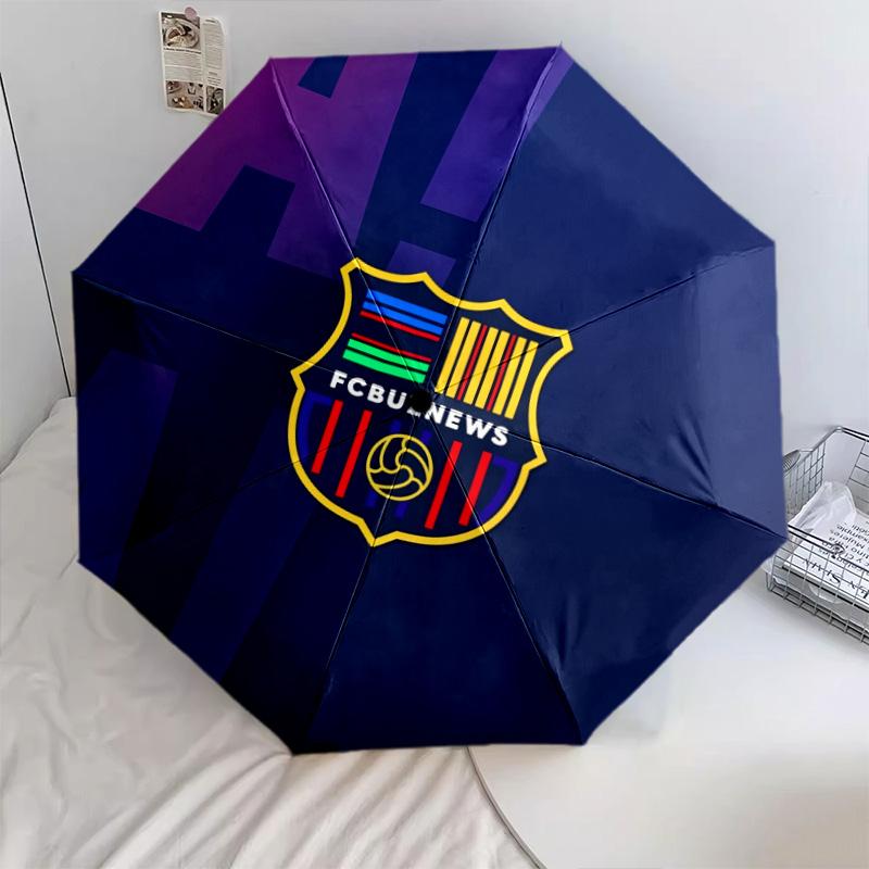 Узор FC Barcelona, автоматический складной зонт, портативная и складная конструкция, 8 спиц, рождественский или день рождения подарок.