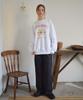 BONIEE [Fleece Lined] Lilly Sweet Piece Graphic Oversized Sweatshirt White