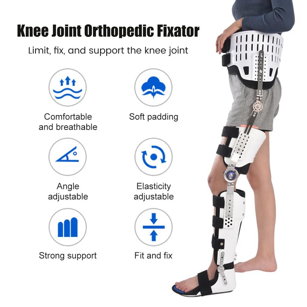 Knee Orthosis Large-Angle Adjustable Hip Knee Ankle Foot Hip Crotch Waist Knee Ankle Foot Joint Leg Fixed Support High Protector