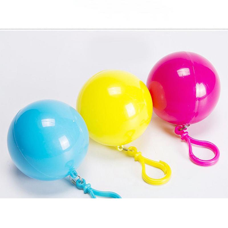 Модные одноразовые плащи в форме шара для взрослых студентов утолщенные сферические компрессионные прочные портативные случайные цвета водонепроницаемые дождевики