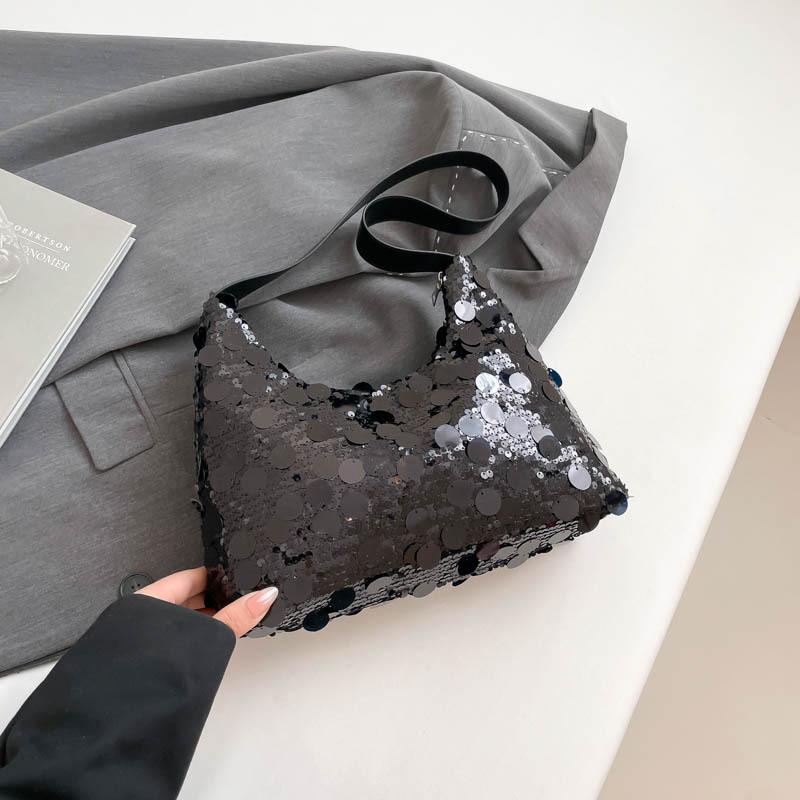Сумка женская сумка 2025 новая модная сумка через плечо с пайетками большая вместимость повседневная универсальная сумка для ношения в руке сумка подмышкой прилив