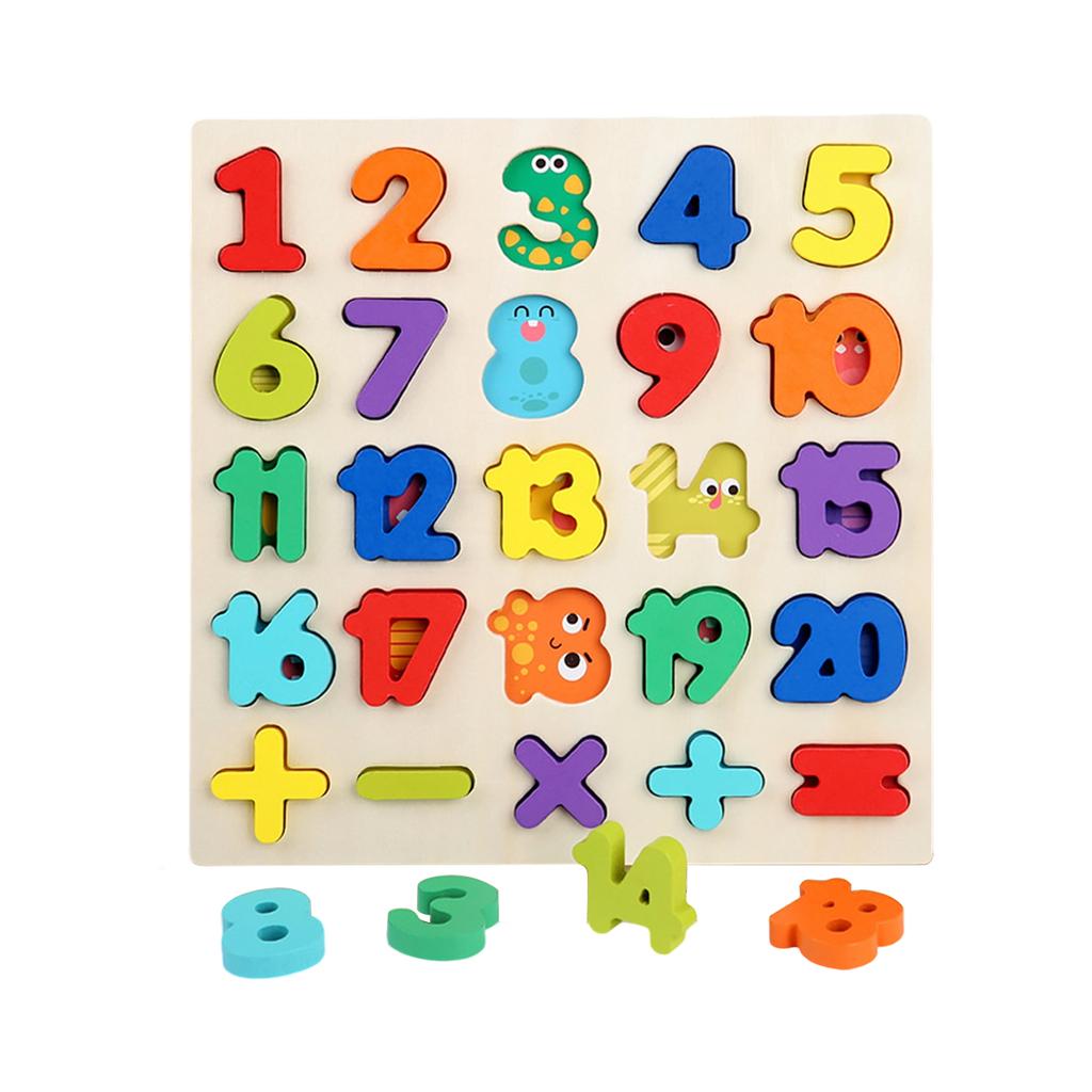 Thickened Letter-board Alphanumeric Matching Children's Wooden Hand-grabbed Board Puzzle