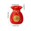 Chinese Style Blessed Bag Flowerpot Vase Red/Gold Flower Arrangement Vase  Living Room