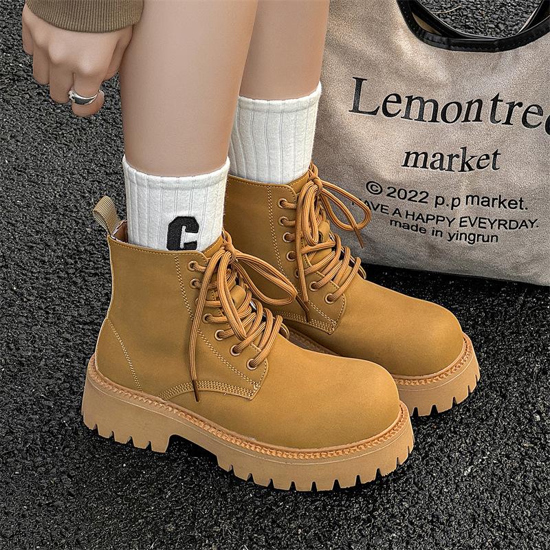 Ботинки Chelsea Martin в британском стиле, увеличивающие высоту локомотивных сапог, осенне-зимние высокие бархатные зимние сапоги на толстой подошве 8266-J