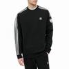 adidas Мужская флисовая толстовка с круглым вырезом Originals Trefoil Logo Three Stripes, черная GN3545