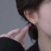 Double-Layer Zircon Ear Buckles, Simple And Cold Wind, Looking Up At Earrings, Female Elegance, Temperament, Super Flash Earrings