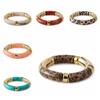 Acrylic Leopard Bracelets Beaded Curved Tube Bangle Fashion Bohemia Style Bracelets  Women