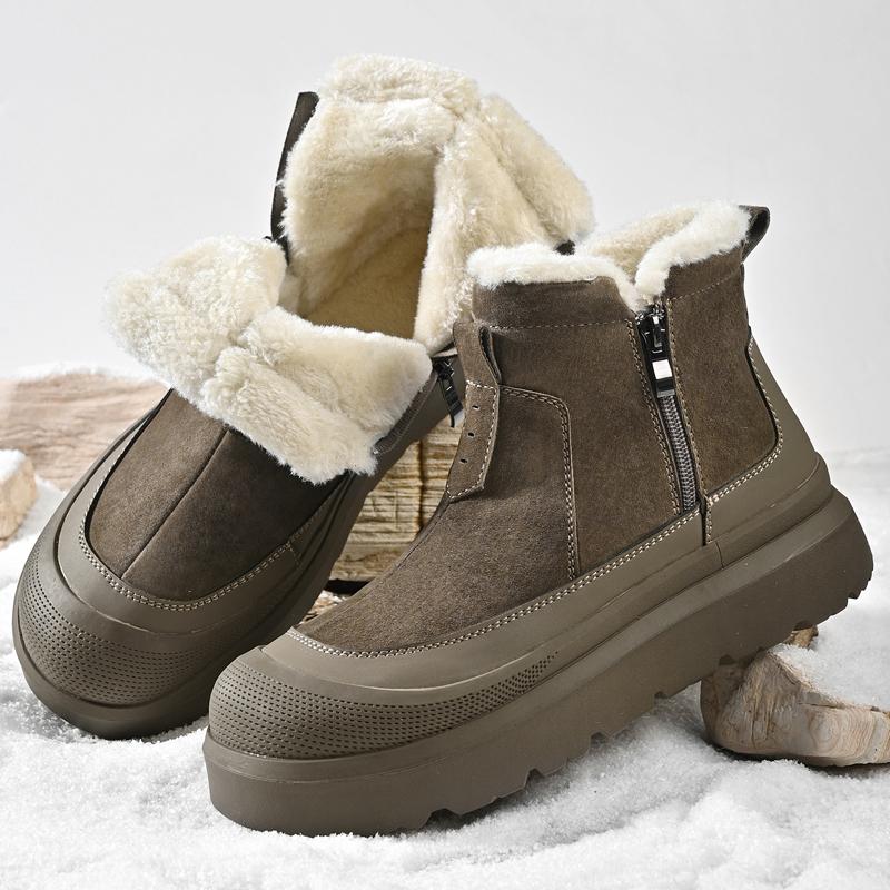 Новая мужская теплая хлопковая обувь Мужские зимние слипоны Снежные ботинки Мужские для работы Ботильоны Мужская зимняя толстая подошва Уличная повседневная обувь