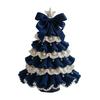 Handmade Crochet Christmas Tree DIY Xmas Tree Crochet Craft Starter Set with Bow And Faux Pearl for Beginners Knitting Holiday Decoration
