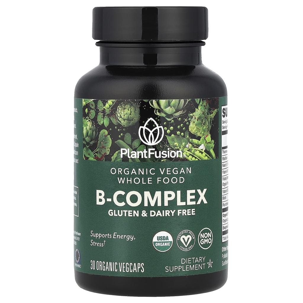 Organic Vegan B-Complex, Organic Veggie Capsules 30