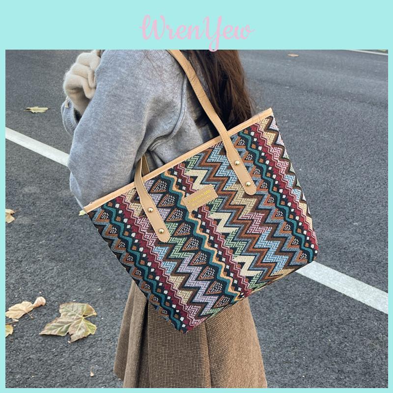 Urban Street Fashion Canvas Tote Bag Women Large Capacity For School And Commute