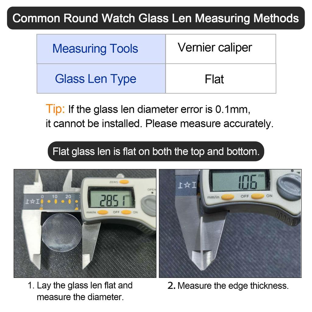 Uxcell Стекло для часов Сапфировое стекло Линза, Одинарный купол Круглое, Диаметр 29 мм, Толщина края 1,3 мм, Прозрачная запасная часть
