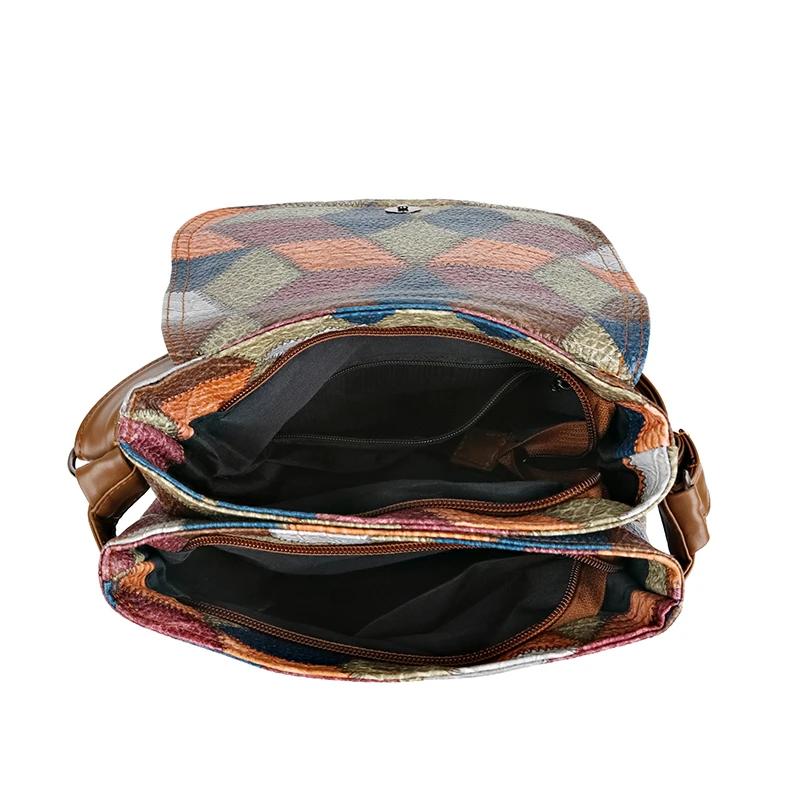 Multilayered Crossbody Bag Large Capacity Pendulum Shoulder Bag Retro Patchwork Contrasting Mother Versatile Casual New