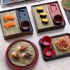 Cold Noodles Plate with Drain Mat Food Dish Snacks Plate Appetizer Tray Sashimi Platter for Apartment Homes Kitchen