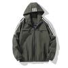 Hooded Zippered Jacket Baseball Trench Coat Men's Clothing