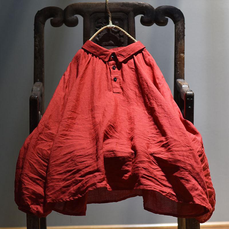 Johnature Женская одежда, винтажная блузка, весенняя рубашка с отложным воротником и пуговицами, свободные женские топы с длинными рукавами для отдыха