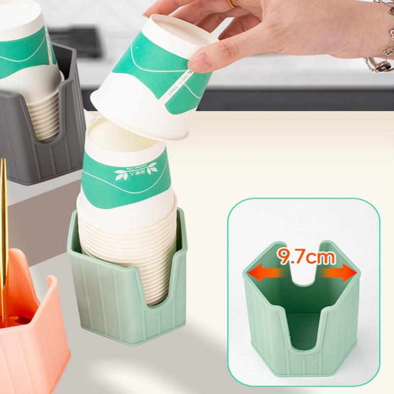 Mouthwash Cups Holder Stackable Silicone Cup Dispenser For Bathroom Sink Counter Space-Saving Mouthwash Cup Holder Small