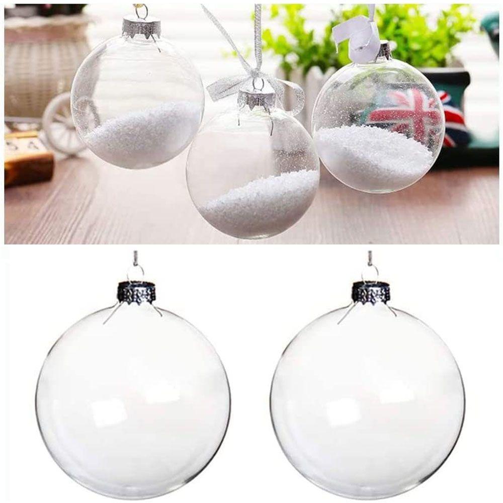 6Pcs Tree Decoration Christmas Tree Fillable Baubles Clear Balls Ornament Hanging Plastic