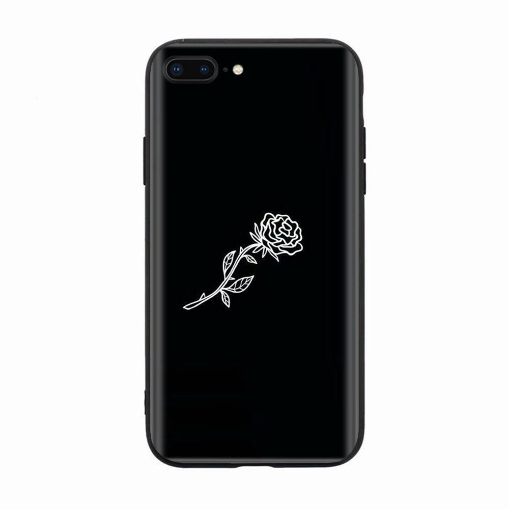 Черный чехол для Xiaomi Redmi 13C Note 9 iPhone XR 7 8 14 15 11 12 13 X XS Pro Max Samsung A25 S23 S24 FE Ultra Plus Rose