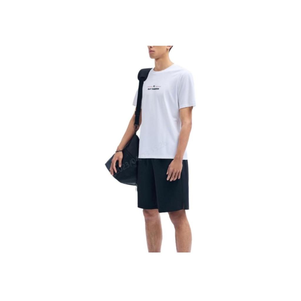 Anta Round Neck Short Sleeve Letter Logo Sports T-Shirt Men Tops Pure-White 152321151-1