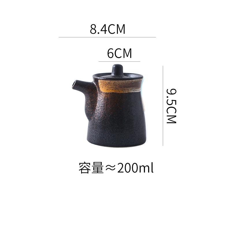 Керамическая банка для приправ в японском стиле, креативная бутылка для приправ, банка для соуса, масла, уксуса, бутылка для чили, кухонный инструмент для приправ