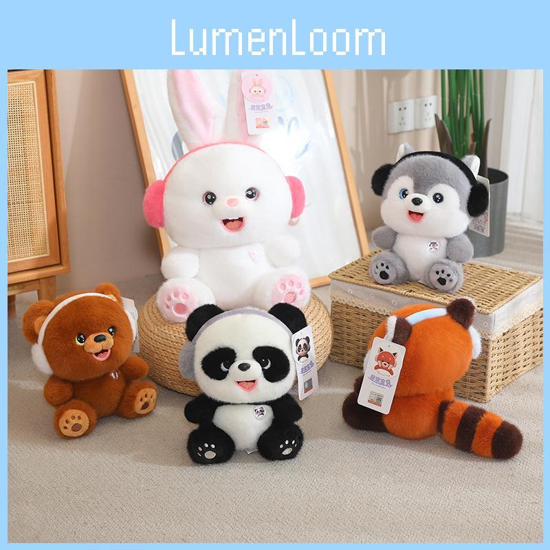 Soft Plush Playful Panda Raccoon Bunny Doll Cozy Stuffed Animal For Kids