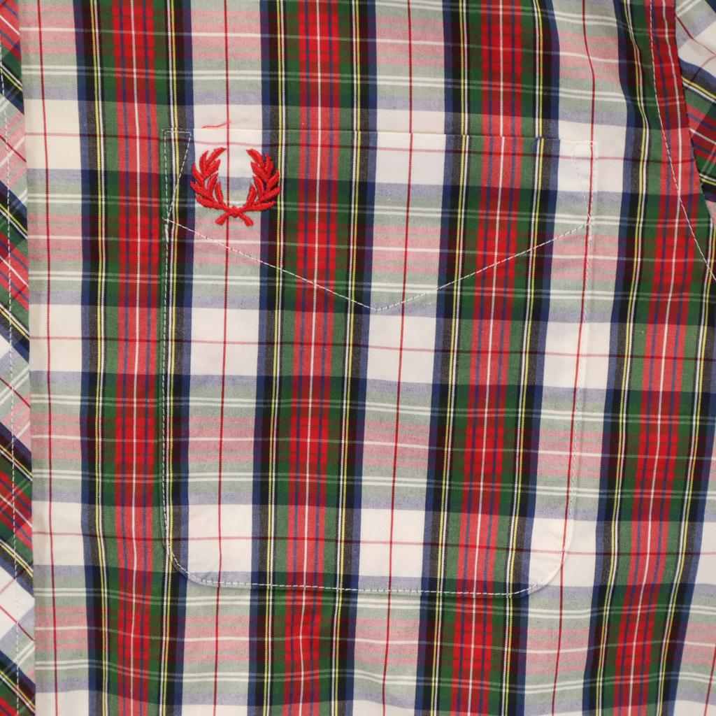 Fred Perry Рубашка в клетку с длинным рукавом на пуговицах S Красная Мужская Б/У