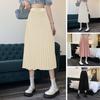 Autumn Winter Pleated Skirt Elastic High Waist Calf-Length Casual Loose Skirt Elegant Ladies Solid Color Long Skirt Women Clothing Streetwear
