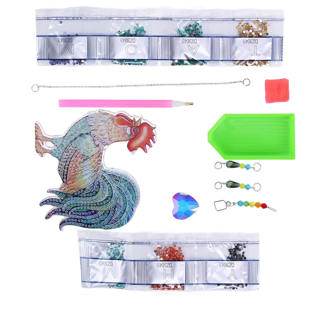 Rhinestone Painting DIY Production Fine Workmanship Rooster Pattern Rhinestone Art Painting