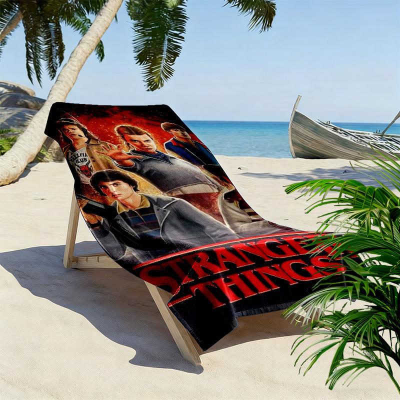stranger things Print Beach Towel, Large Soft Quick Dry Towel for Beach Camping Swimming