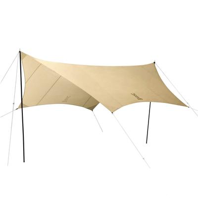 DOD Someday's Tarp Прост в обращении даже в первый раз. Базовый шестигранный брезент. Водонепроницаемый, бежевый, средней плотности. Удлинительная лента All-in-One. В стандартную комплектацию входит УФ-защита.