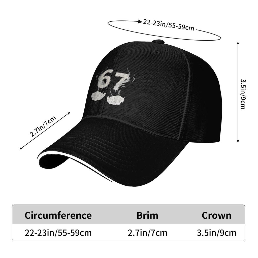 Funny 6 7 Six Seven 67 Casual Baseball Cap Outdoor Sport Trucker Hat Summer Sun Visor Women Men Stylish Snapback Cap