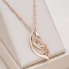 Glossy Wave Texture Pendant Necklace for Women Personality Geometric Chain Jewelry