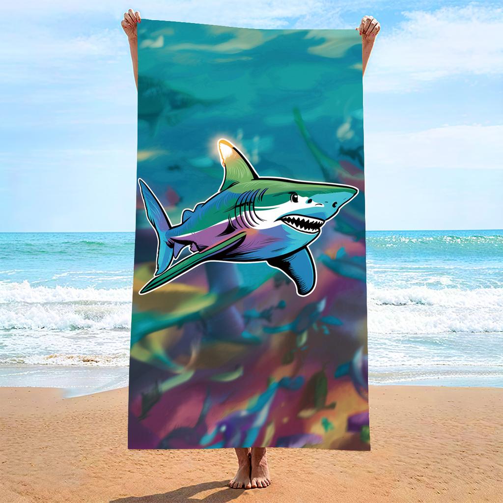 New, Double-sided Velvet Beach Towel Quick-drying Sports Towel Printed Bath Towel
