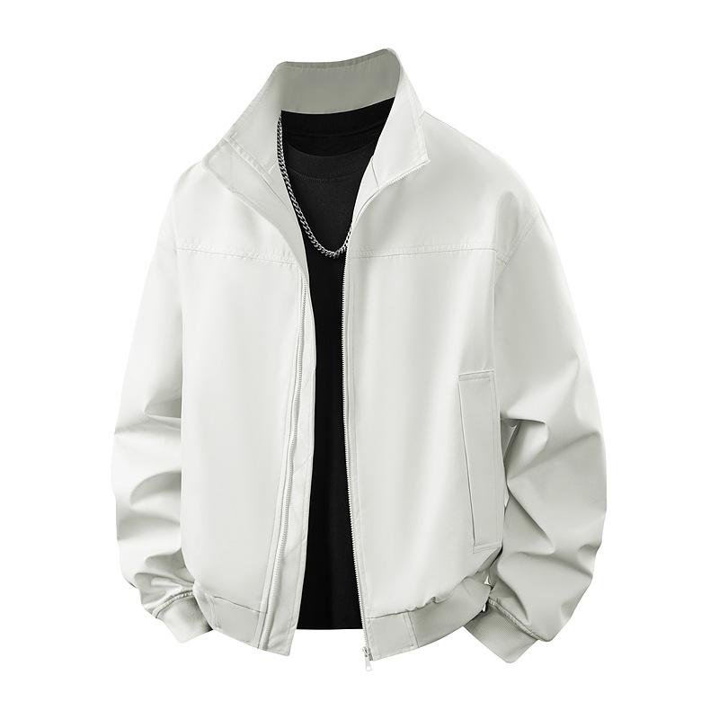 Men's Cross-Border Korean Style Stand-Collar Jacket - Trendy, Loose Fit for Spring & Autumn