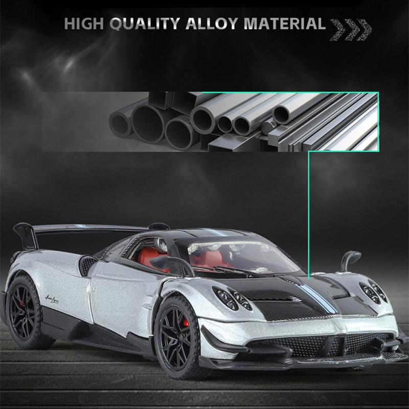 1/32 Pagani Huayra BC Alloy Sports Model Diecast Metal Racing Car Vehicles Model Simulation Sound Light Collection Kids Toy Gift