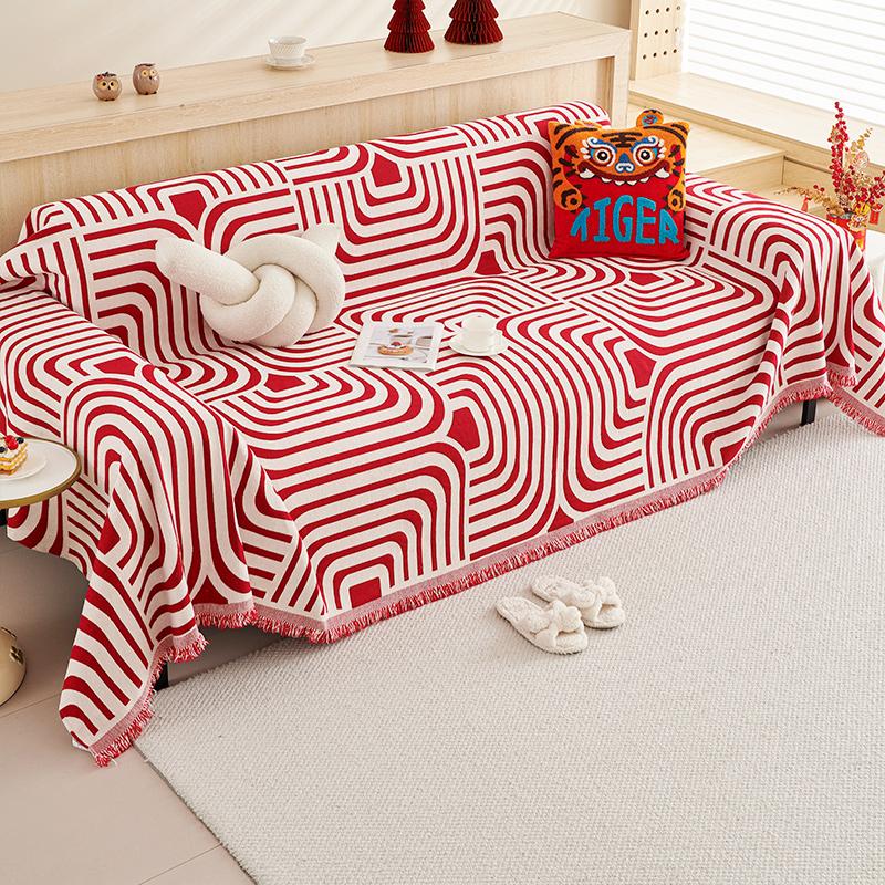 Полосатый зебровый узор Шенилловое диванное полотенце Четыре сезона Универсальный Всеобъемлющий Чехол на диван Пылезащитный чехол Гостиная Цельный диванный чехол Ткань