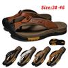 Leather Men Water Beach Sandals Summer Outdoor Casual Closed Toe Sports Sandals Non-slip Soft Hiking Wading Sneakers