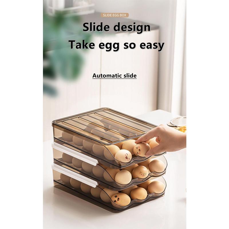Автоматический ящик для яиц для прокатки яиц, многослойный холодильник, ящик для хранения яиц на кухне, удобная стойка для хранения яиц