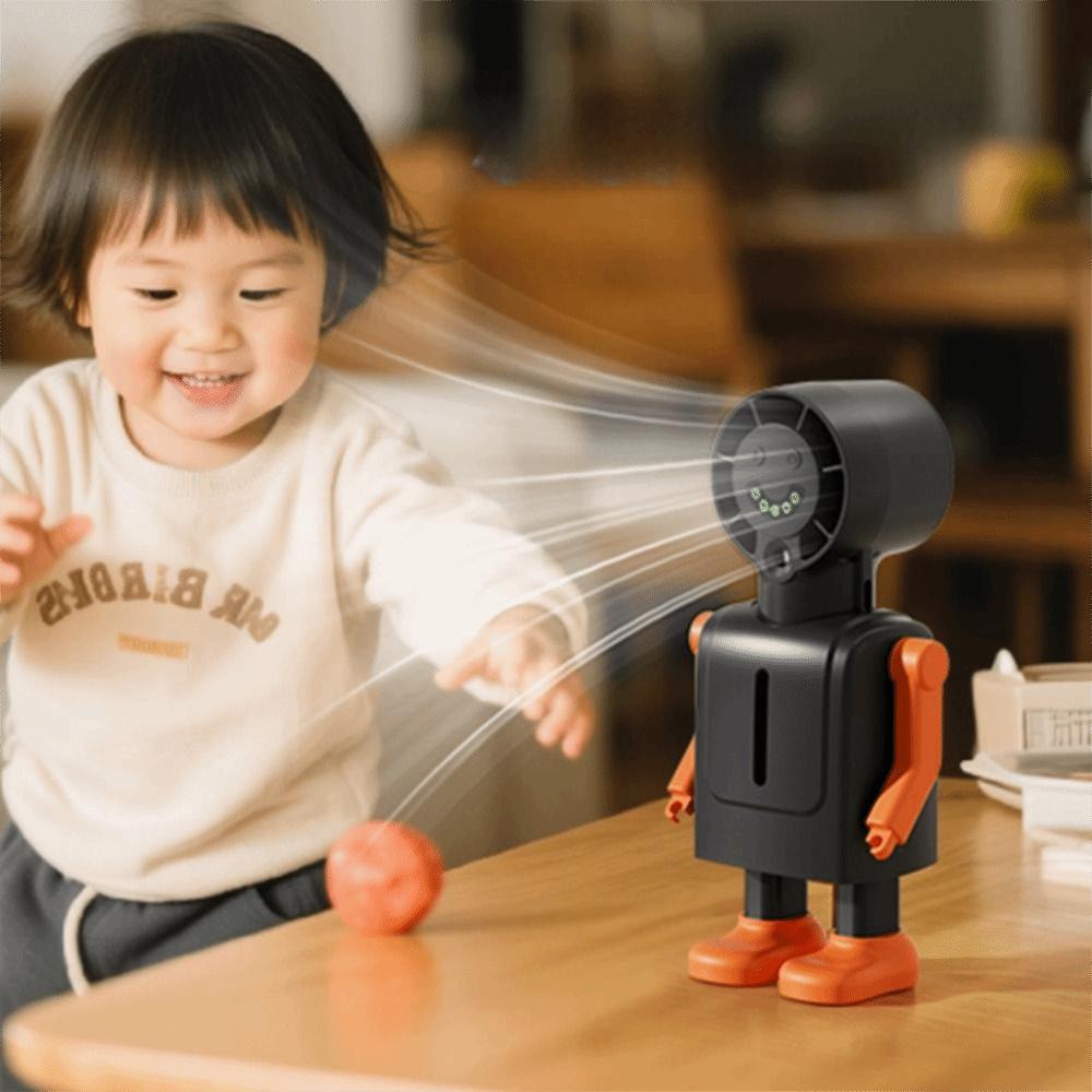 Cute Robot Shape Misting Handheld Fan LED Screen Display Mini Fan Rechargeable Fan Camping Travel