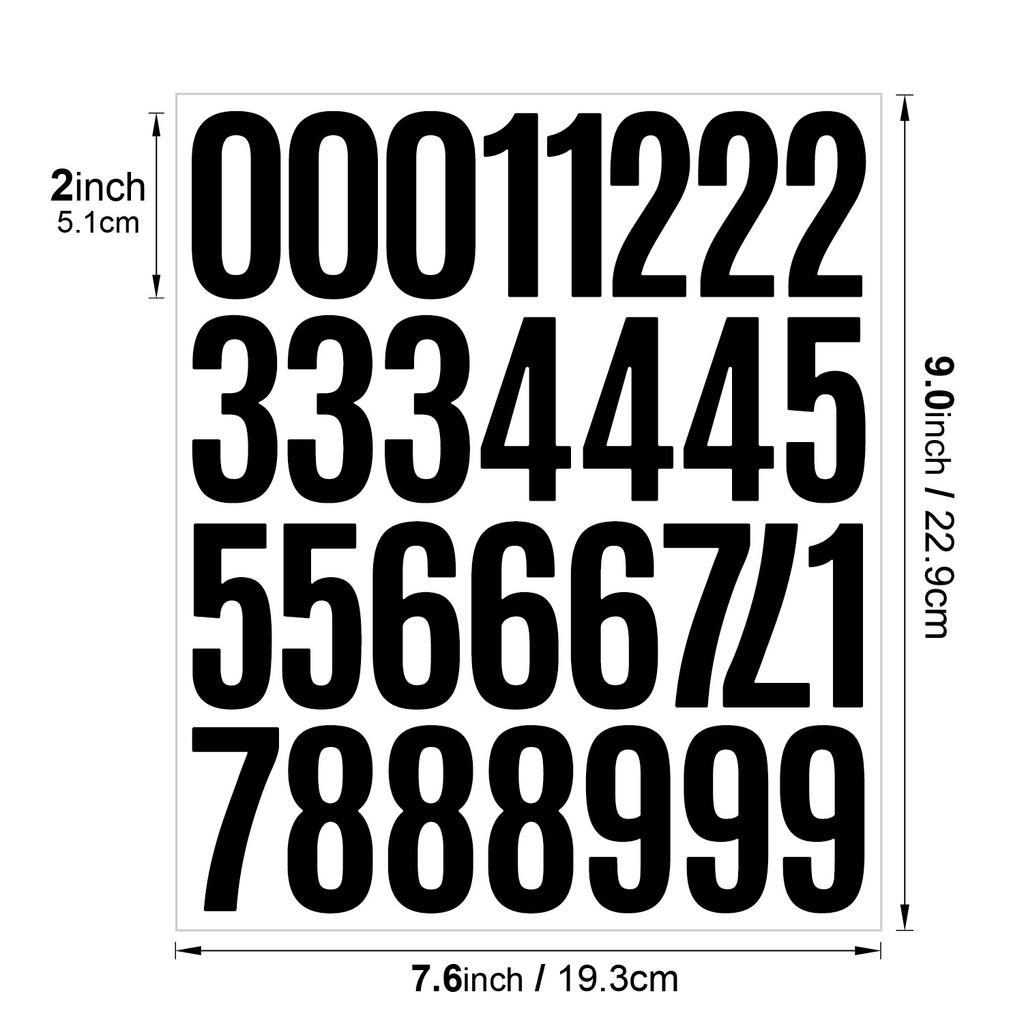 2 Inch Self Adhesive Number Stickers Waterproof Vinyl Die Cut for Warehouse Office Home Organization