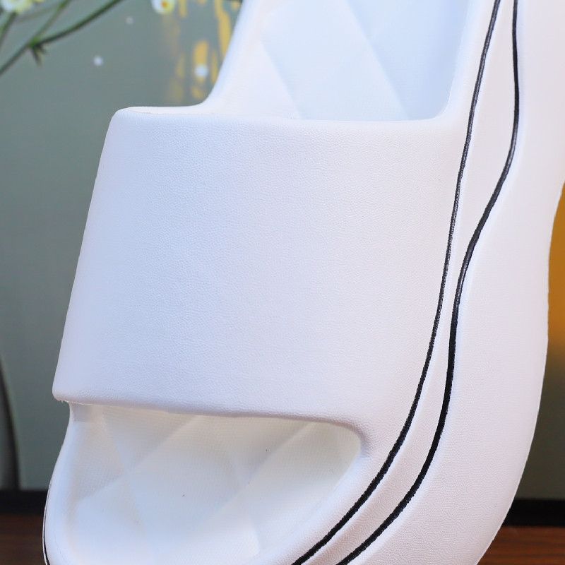 7,5 см высокие тапочки на платформе женские белые толстые шлепанцы туфли для лета женские увеличивающие рост тапочки для девочек сексуальные потертости