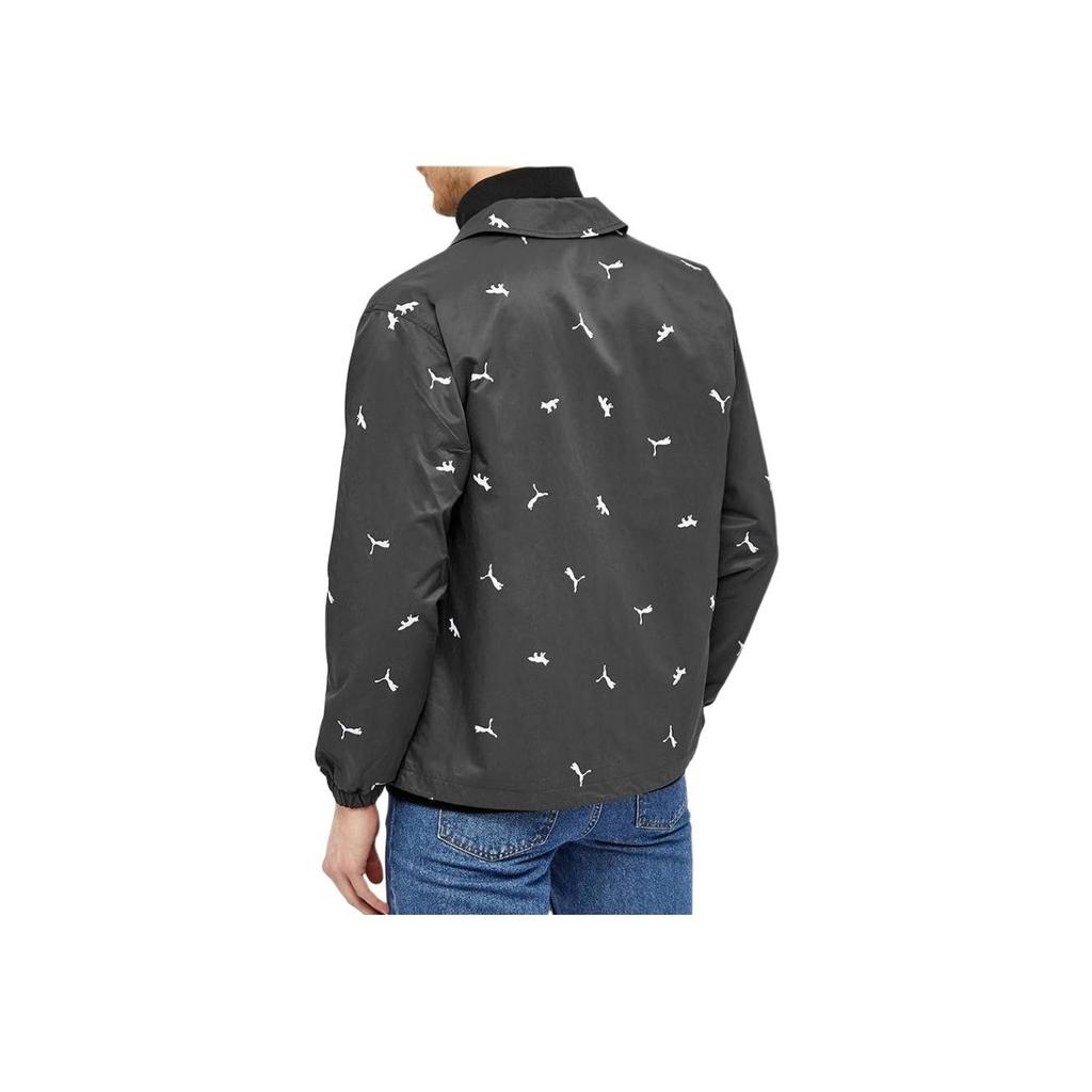 Puma X Maison Kitsune Aop Printed Coach Jacket Men Jacket Black 531064-01