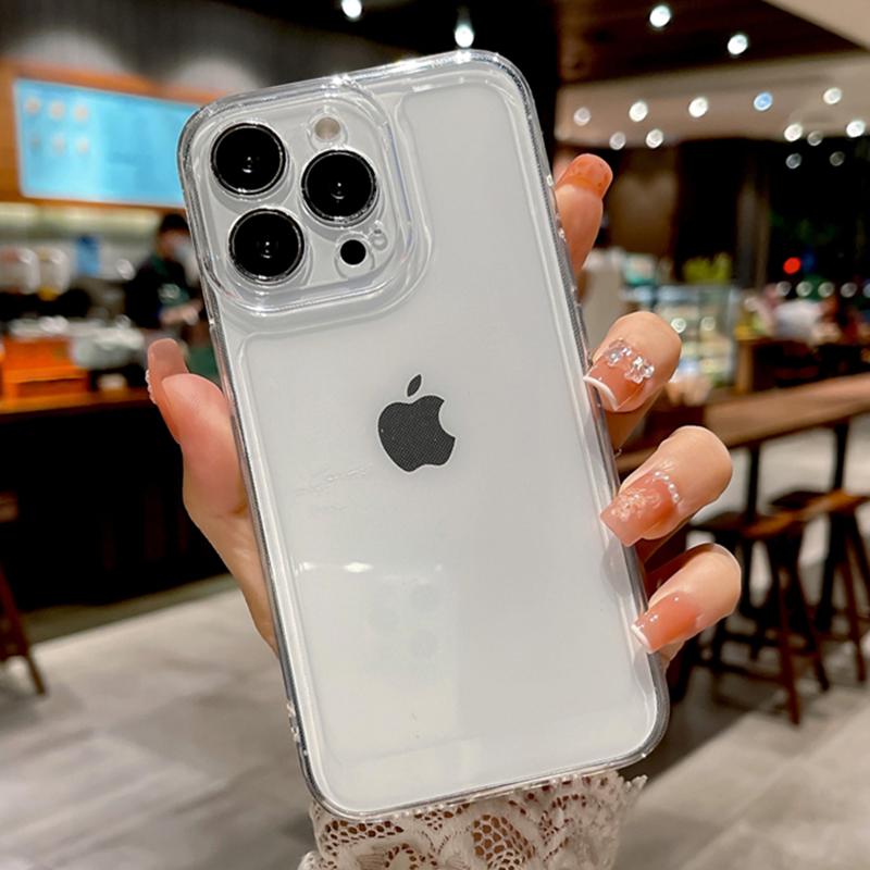 Роскошный прозрачный противоударный чехол для iPhone 15 14 13 12 Mini 11 Pro X XR XS Max 7 8 Plus SE прозрачный бампер мягкий чехол из ТПУ