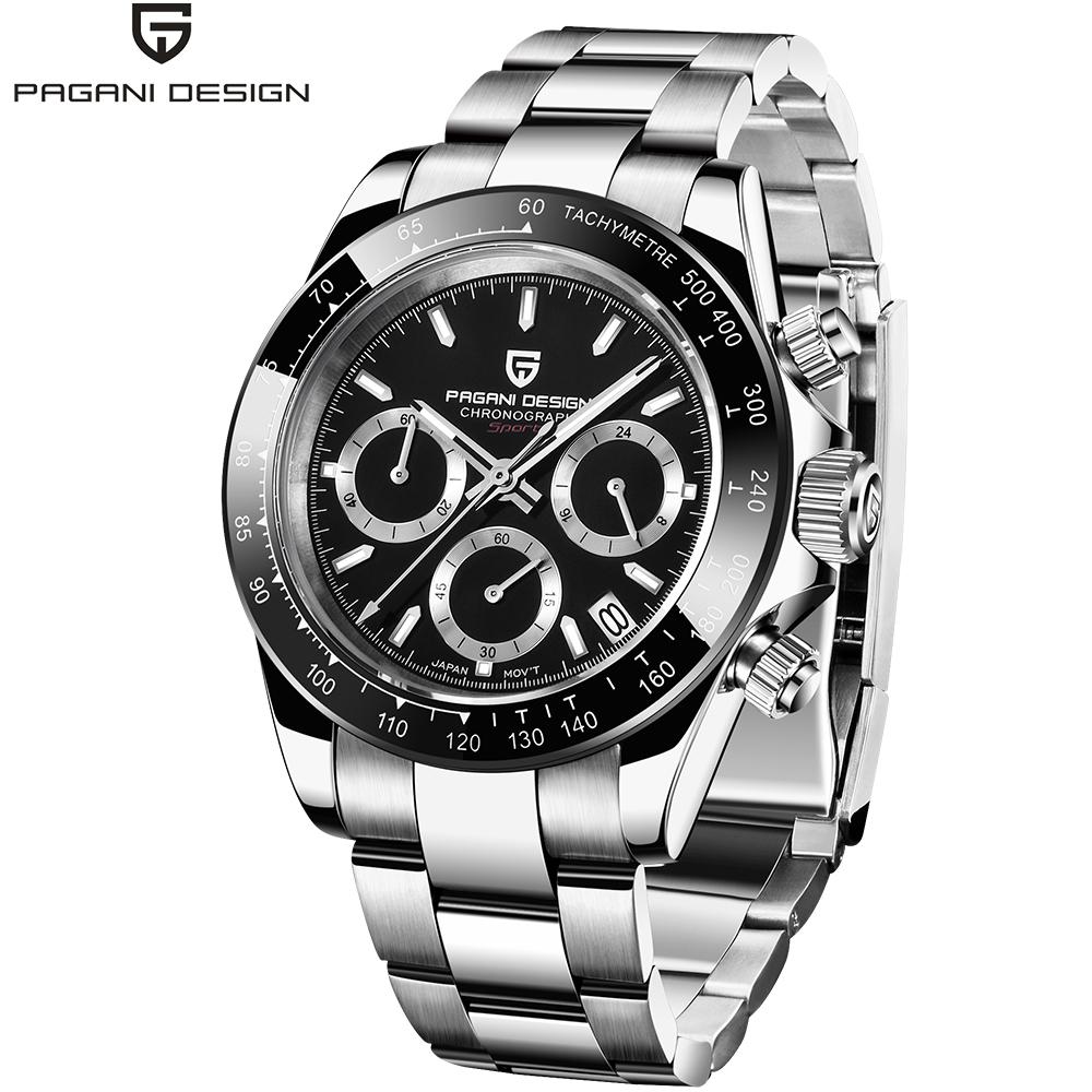 PAGANI DESIGN New Gold 1644 Men's Watches Top Brand Luxury Mens Quartz Wrist Watch Men Watch Men Sport Chronograph+Gift Box