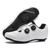 Unisex Road MTB Cycling Shoes With Dual Buckle Hard Sole Rubber Outsole